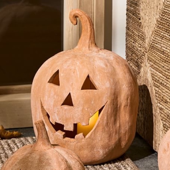 Pottery Barn Spooky and Cute Handmade Terracotta Jack O' Lantern Large P… - Picture 5 of 17